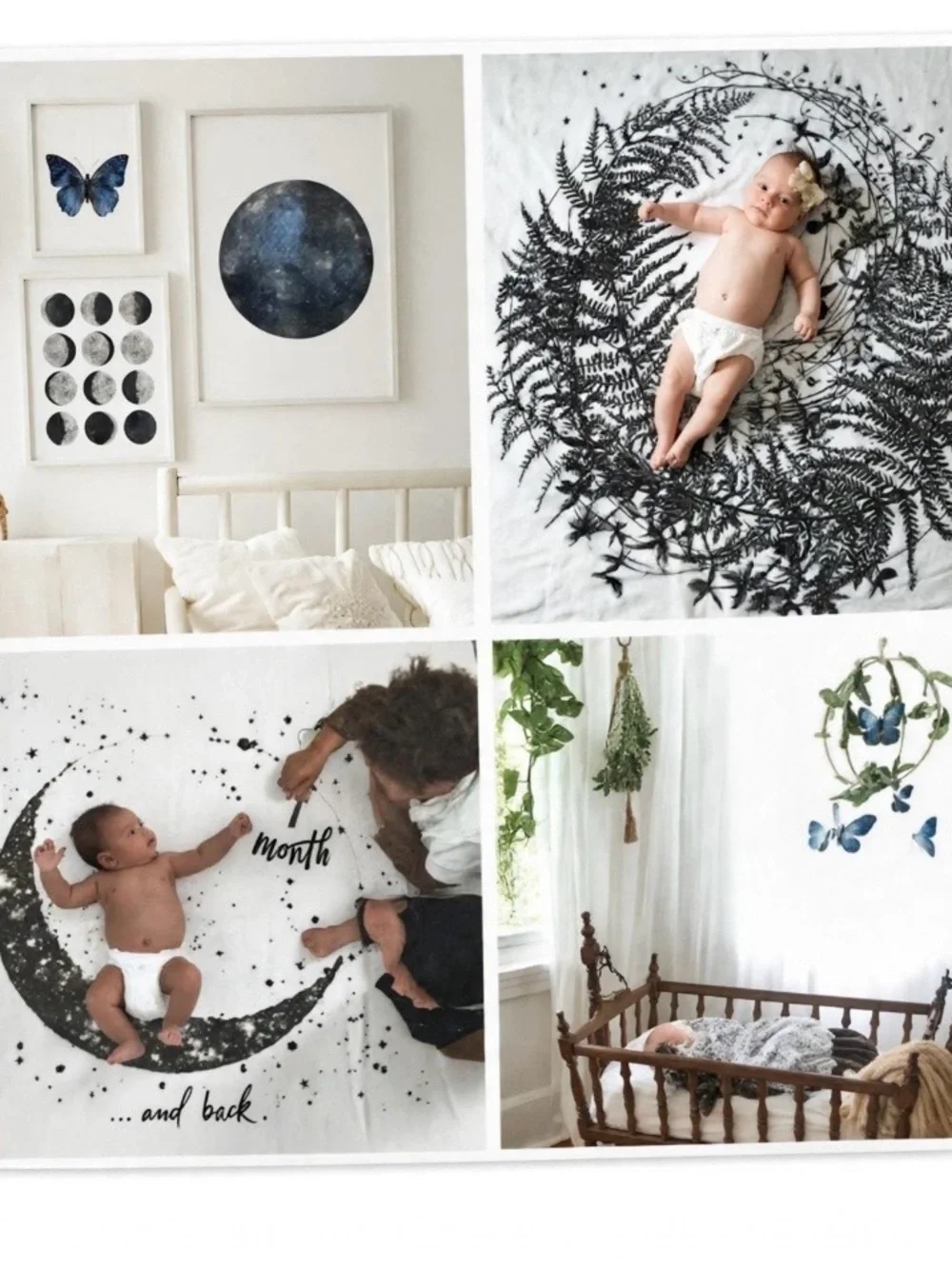 Baby Jives Co. Star Cloud Mobile White Cloud Silver Stars/Gold Moon & Swaddle bk